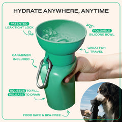 BPA-free materials used in Springer Bottle with foldable bowl.