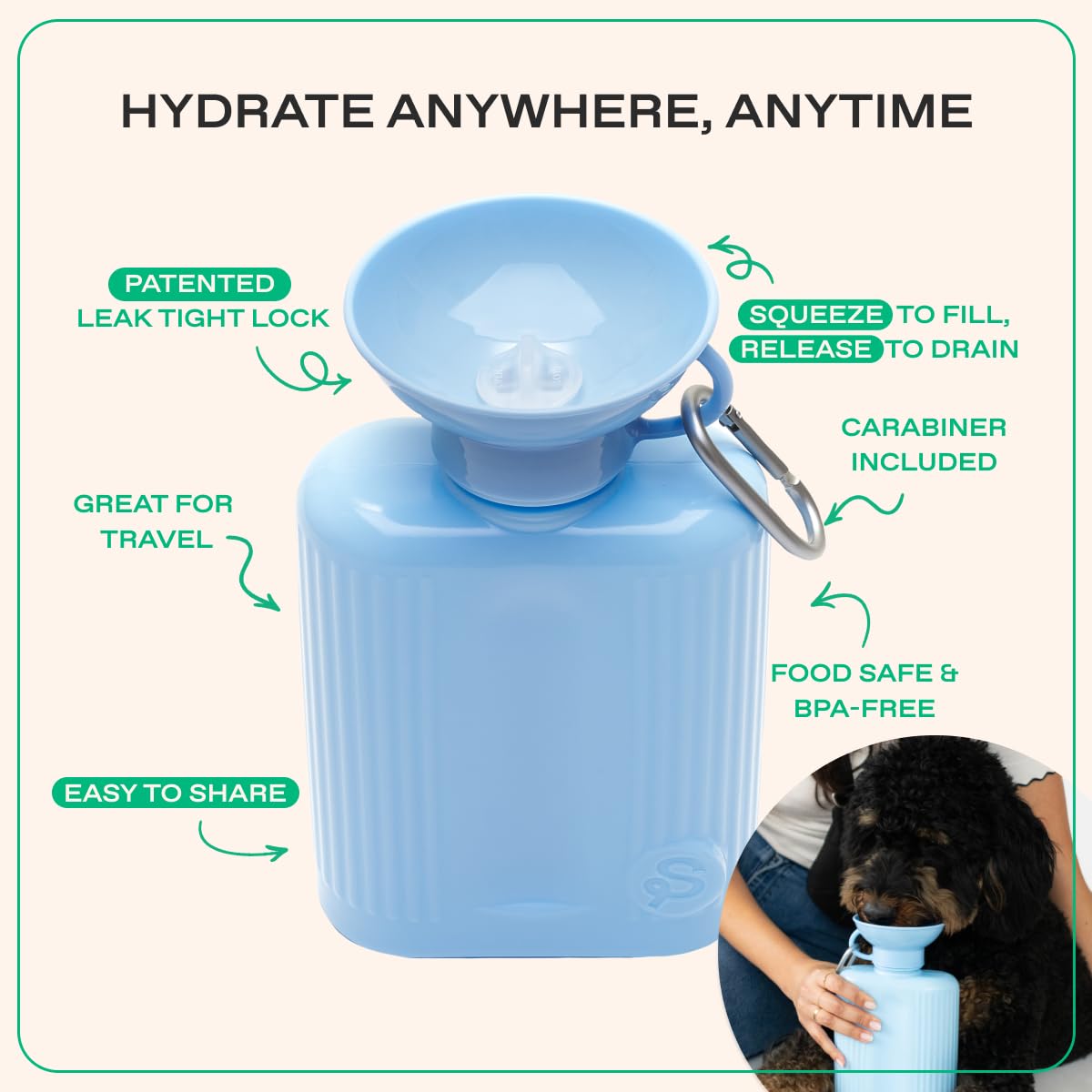 Springer one-hand use design enables quick hydration during hikes