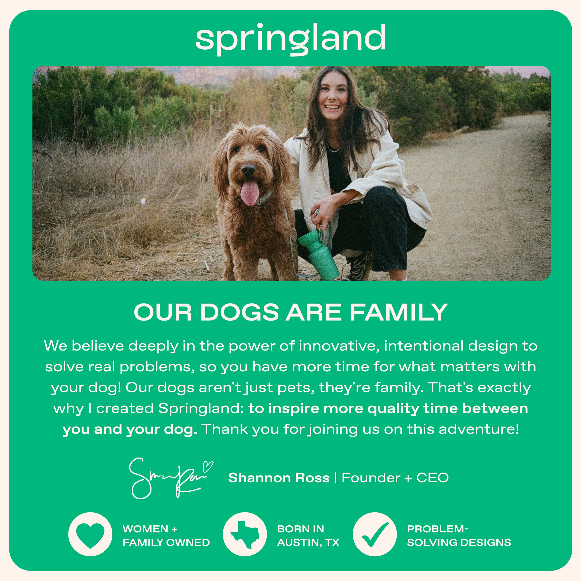 Springer outdoor-walking-hiking design ideal for longer outings.