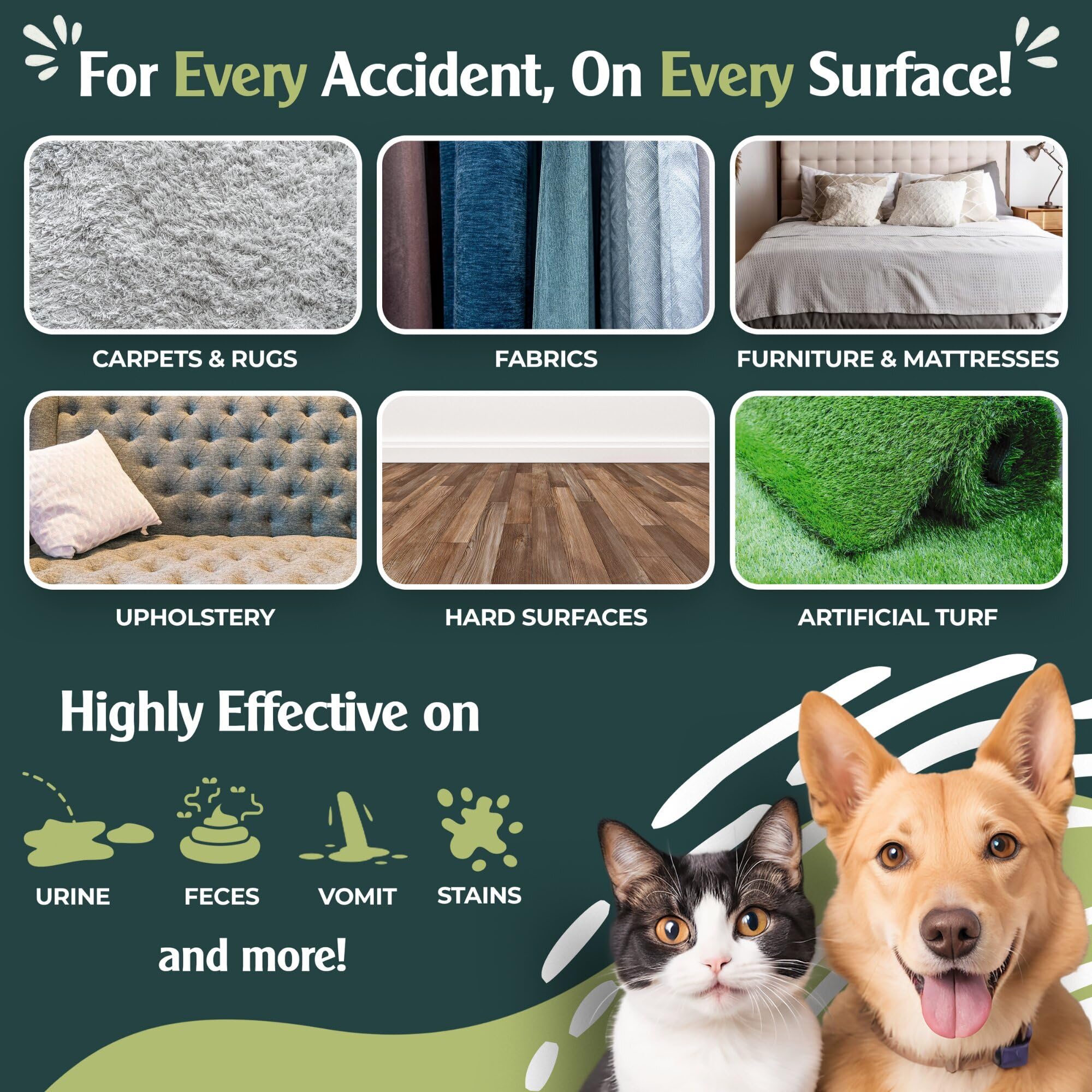Sprinkle & Sweep enzymatic-cleaner label highlights USA-made, non-toxic formula.