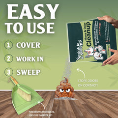 Sprinkle & Sweep odor-control activated carbon traps smells instantly upon application.