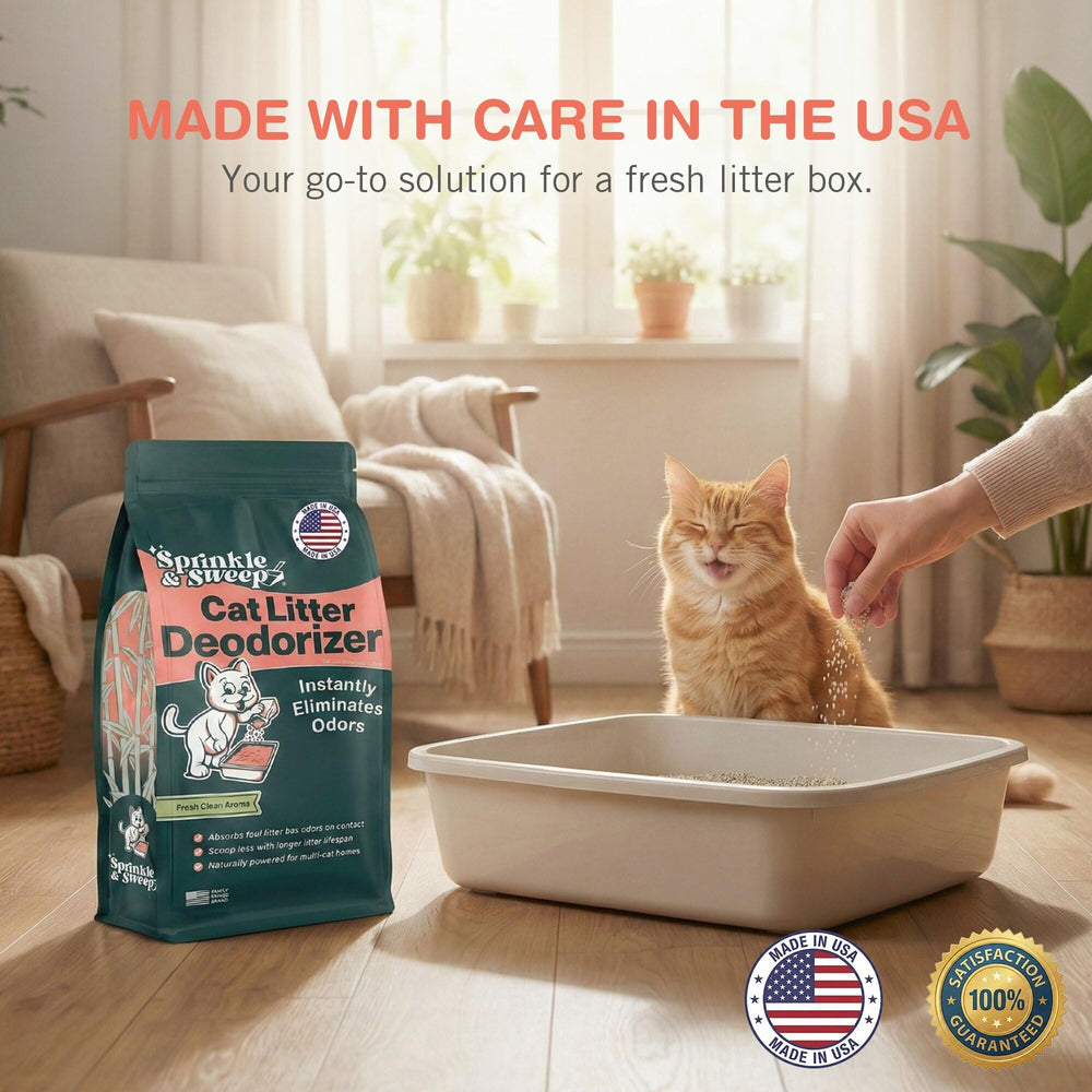 Sprinkle & Sweep whisker-friendly non-toxic ingredients badge visible