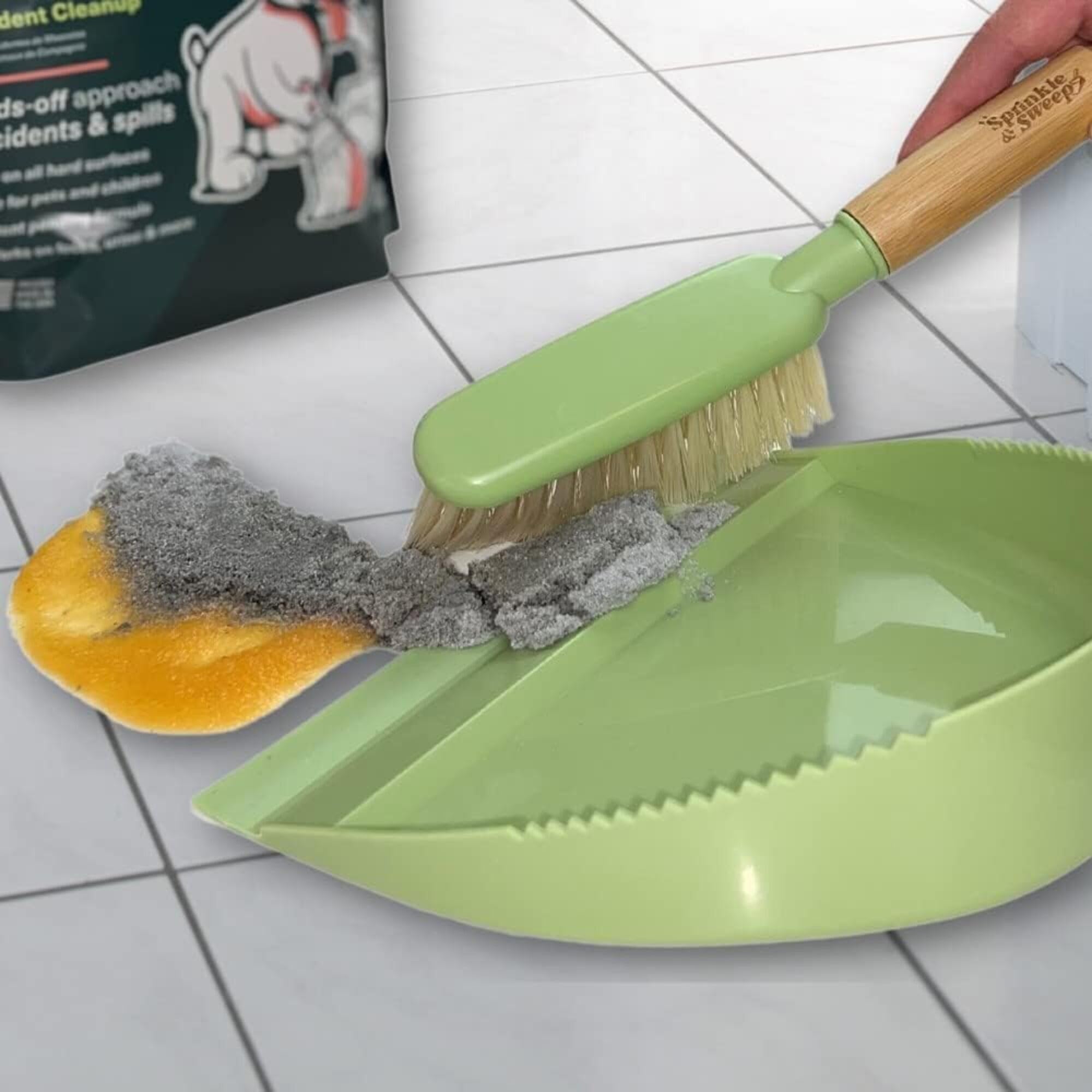 Sprinkle & Sweep fresh aroma from bamboo, mint, and lime essential oils.