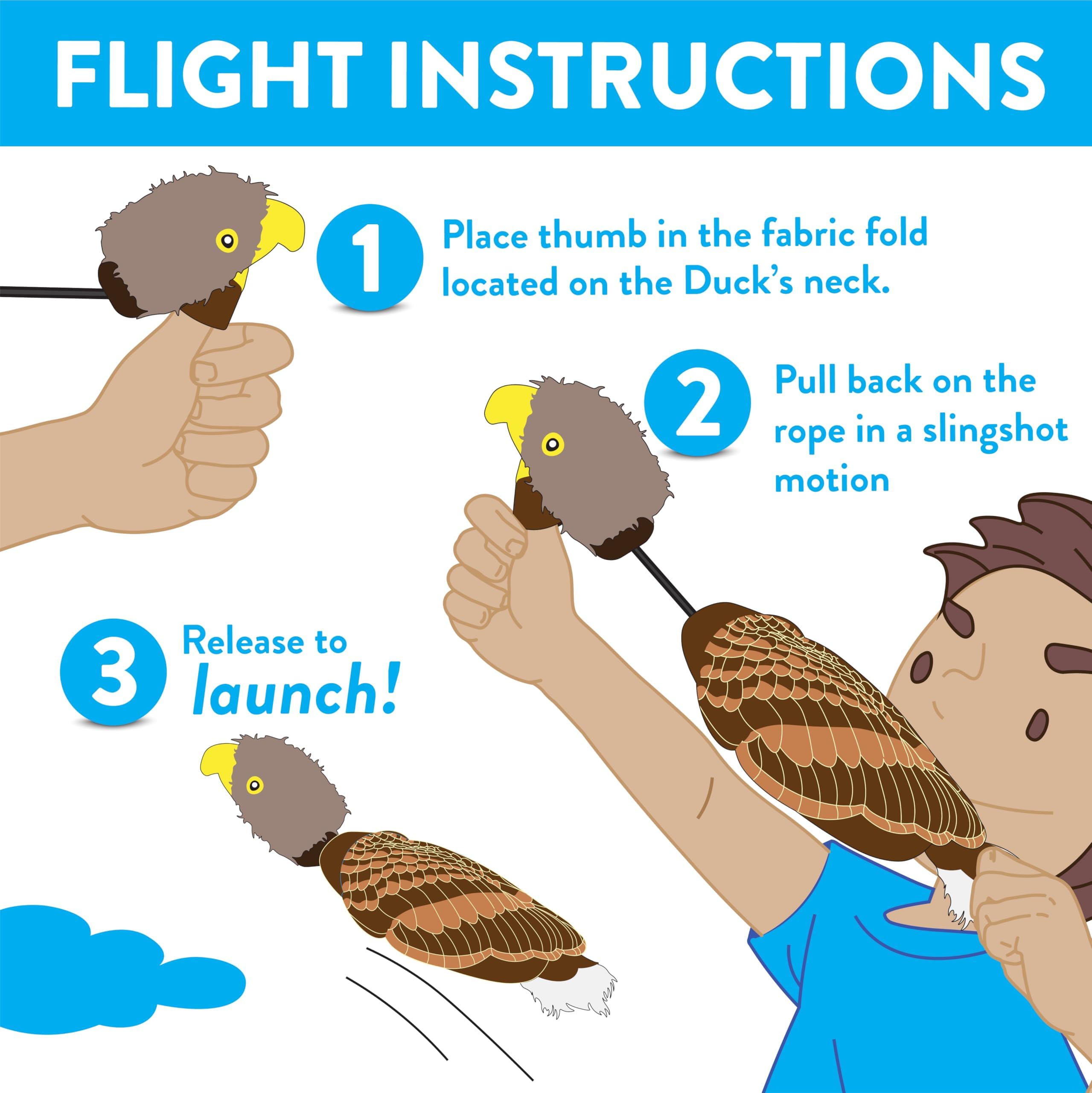 Spunky Pup Fly & Fetch Eagle floats for water-based fetch games.