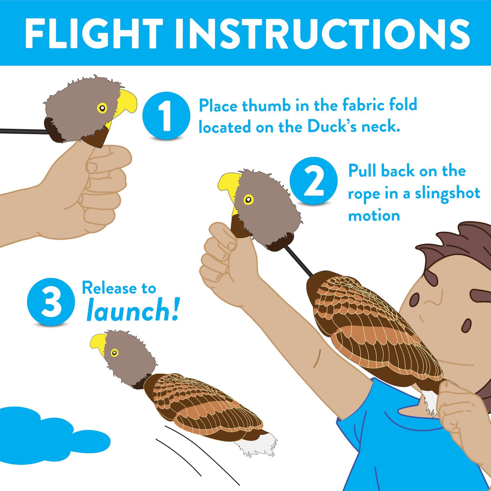 Spunky Pup Fly & Fetch Eagle floats for water-based fetch games.