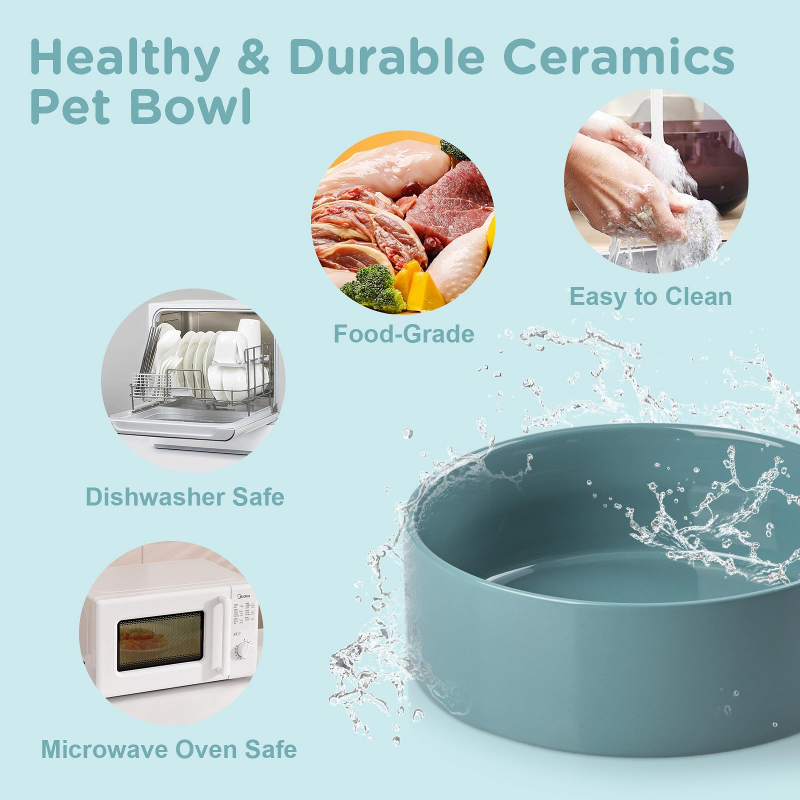 SPUNKYJUNKY dishwasher-safe ceramic bowl for easy cleaning.