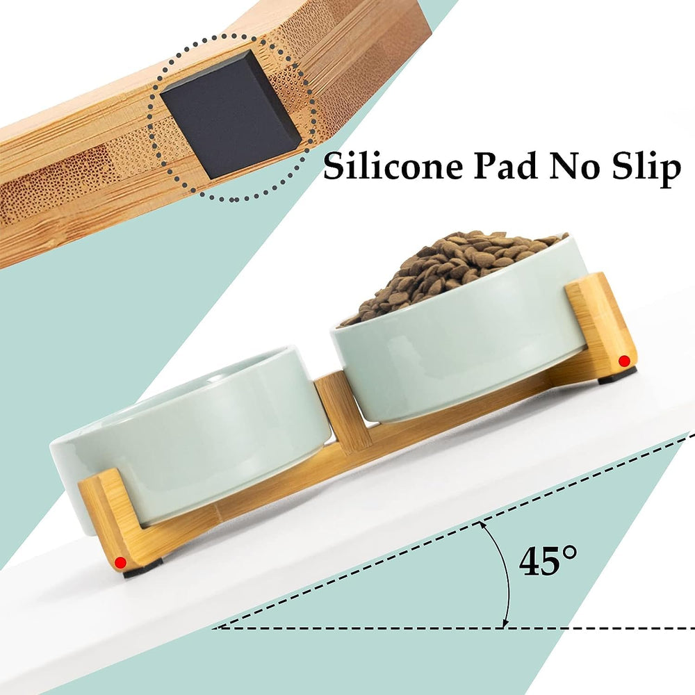 SpunkyJunky double bowl design keeps food and water organized.