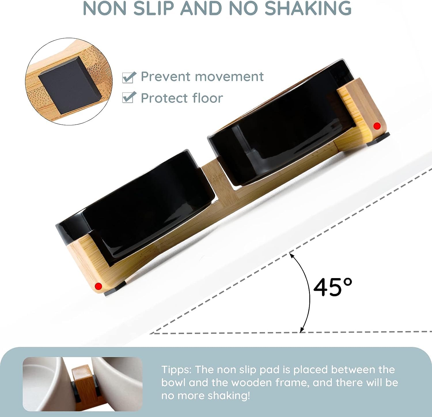 SPUNKYJUNKY double-bowl design keeps food and water separated