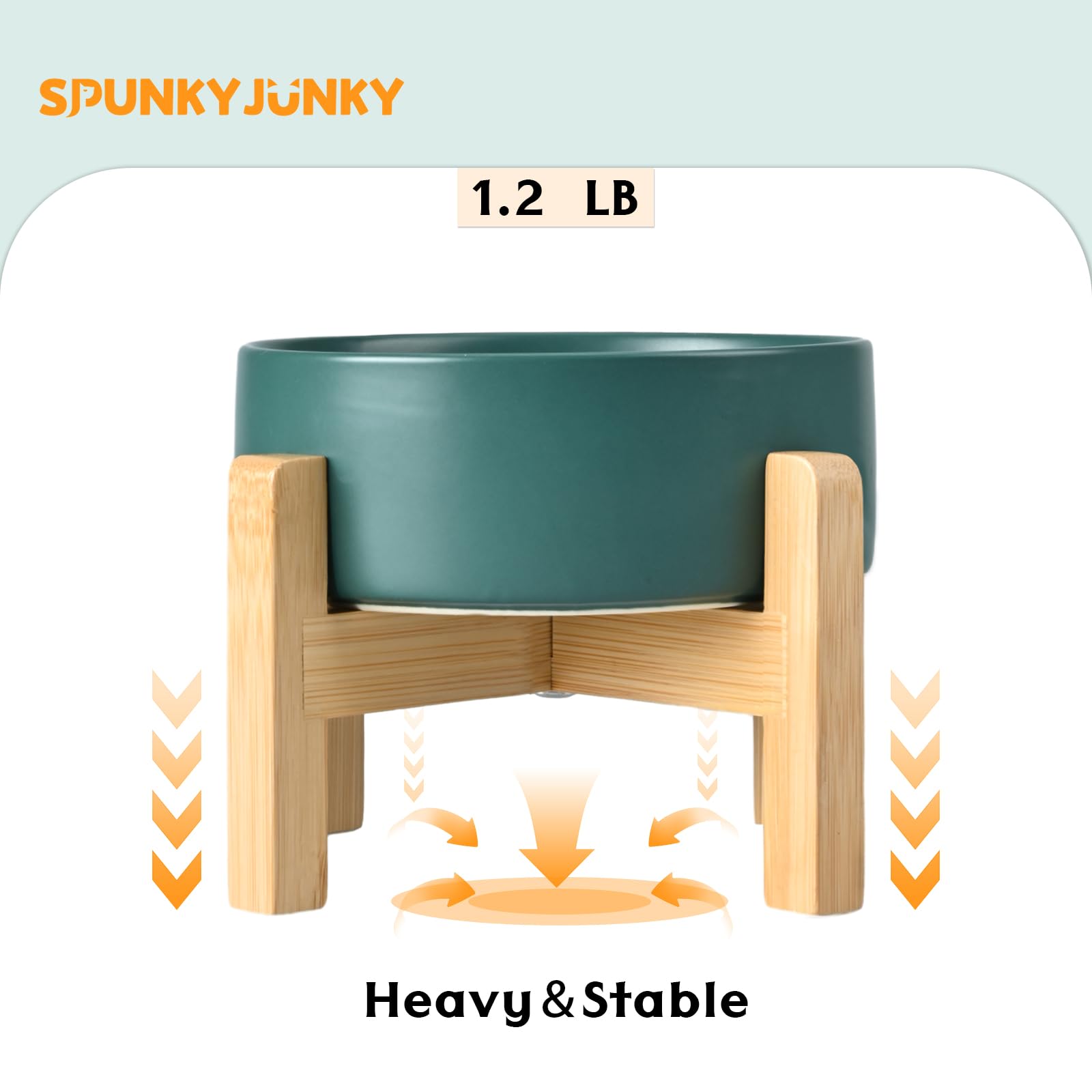 SPUNKYJUNKY double bowls suit dry and wet foods for versatility.