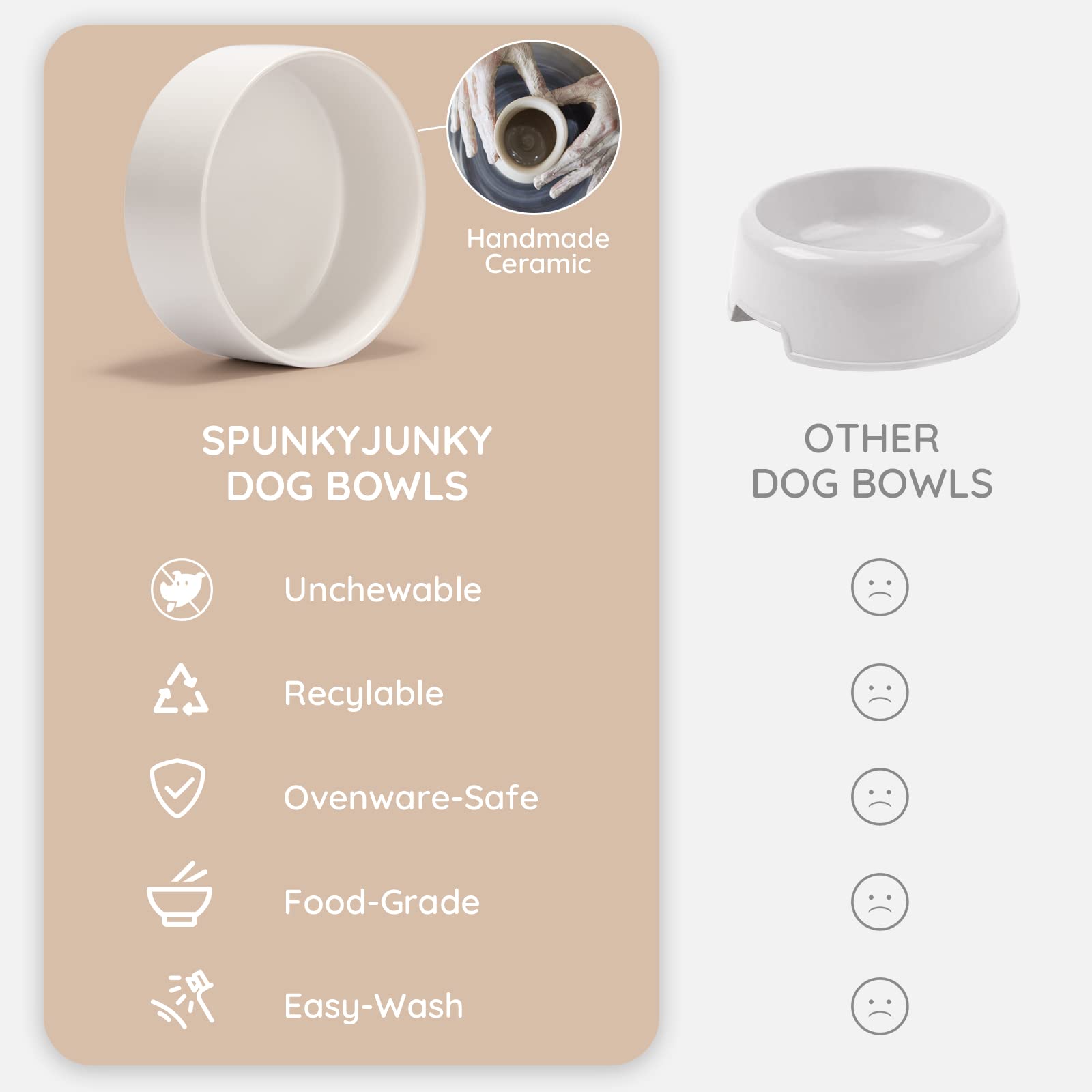 SPUNKYJUNKY easy-clean ceramic bowls for everyday meals