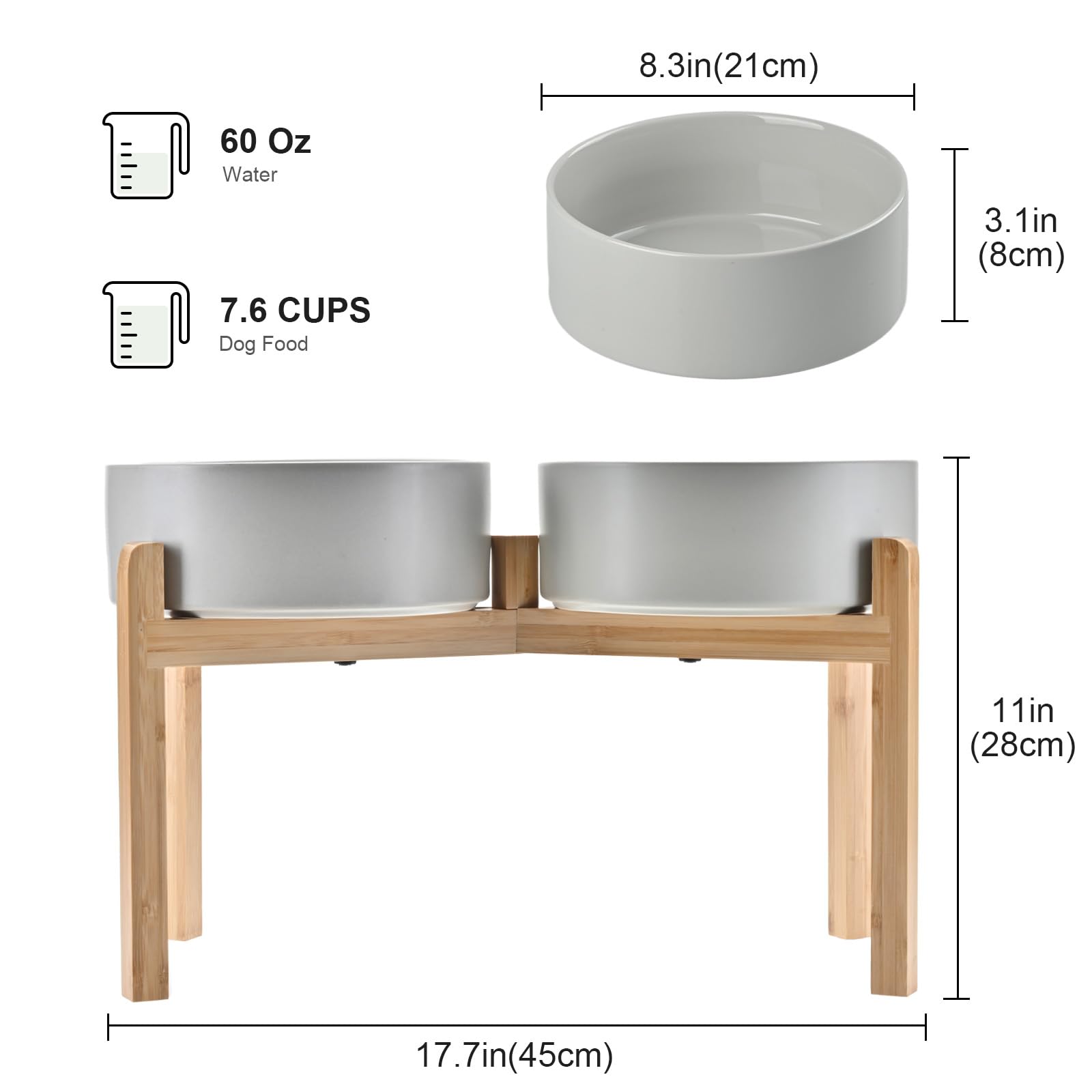 SPUNKYJUNKY eco bamboo stand elevates feeding for natural posture and comfort