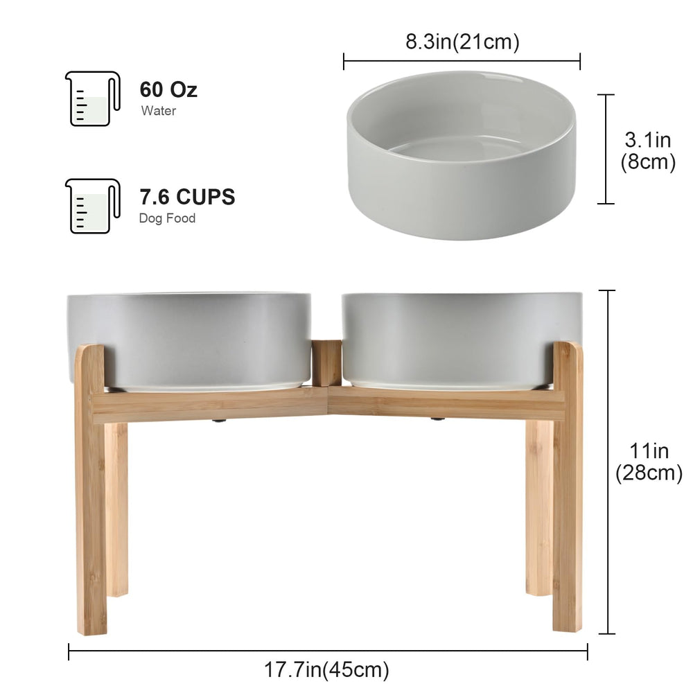 SPUNKYJUNKY eco bamboo stand elevates feeding for natural posture and comfort