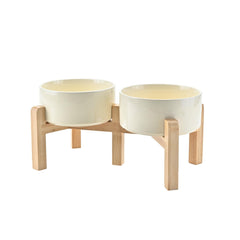 SPUNKYJUNKY elevated bowl ceramic 6-1 inch offering stable meals