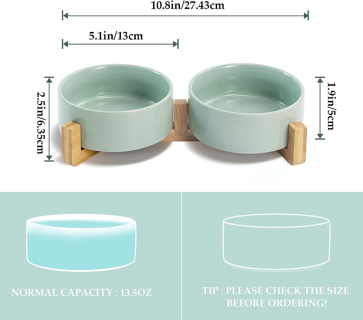 SpunkyJunky light-green bowls offer modern style and easy cleaning.