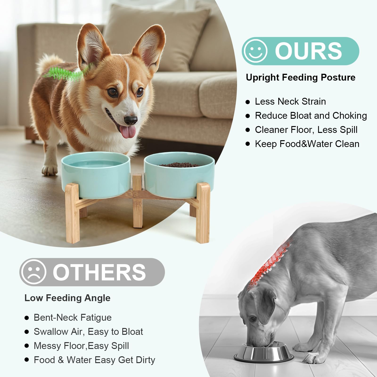 SPUNKYJUNKY non-slip pad on stand helps bowls stay steady during meals