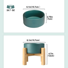 SPUNKYJUNKY wooden stand with anti-slip pad keeps bowls stable during meals