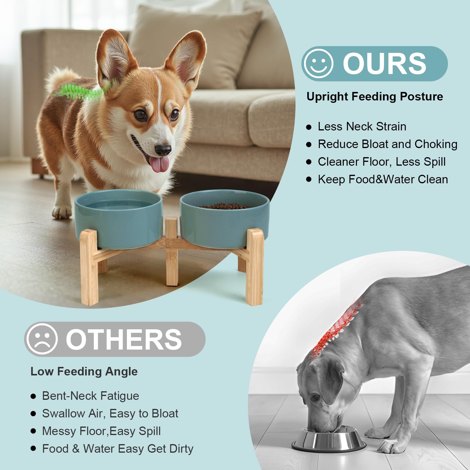 SPUNKYJUNKY stable base reduces spills on wood or tile floors.