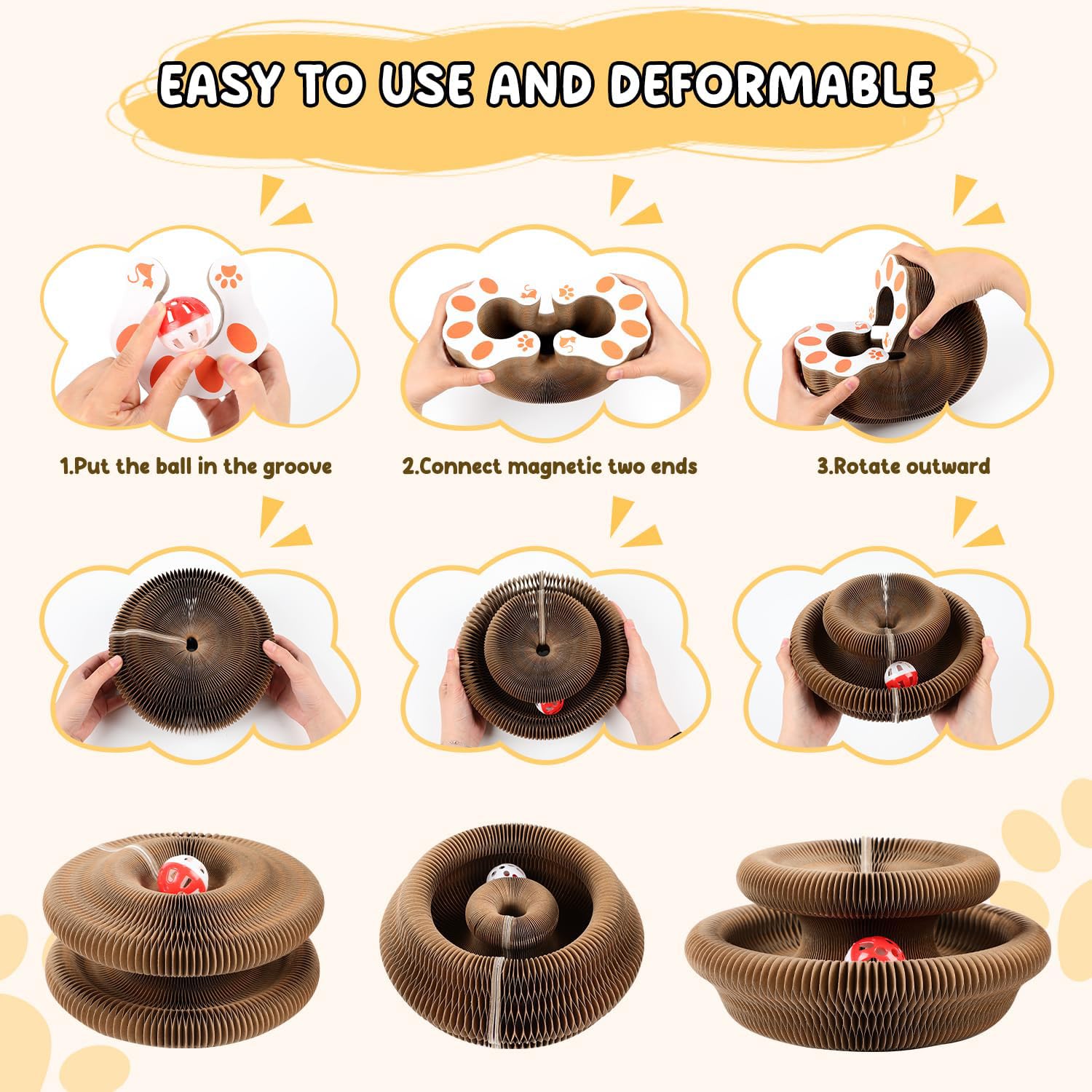 SpyxCam rolling-ball scratcher activates playful interaction for curious cats.