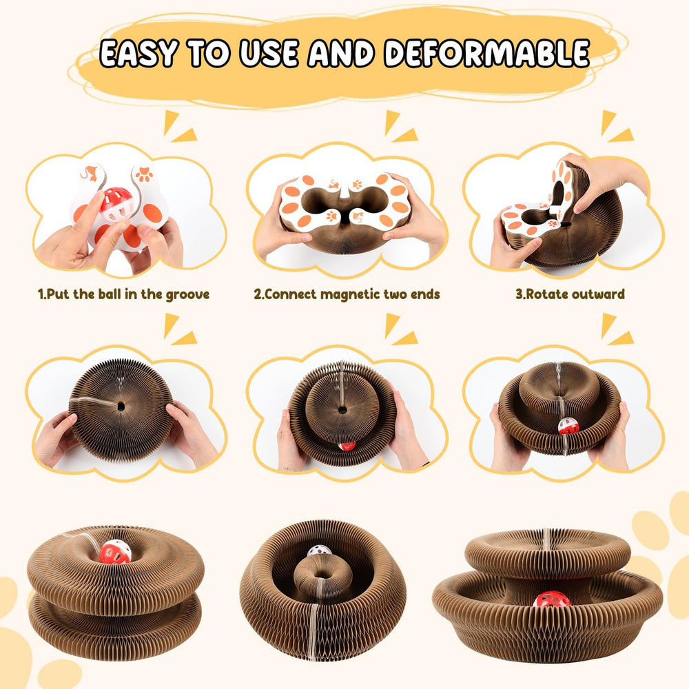 SpyxCam rolling-ball scratcher activates playful interaction for curious cats.