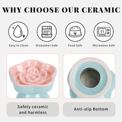 SQS Ceramics ceramic bowl with stable base resists tipping during feeding