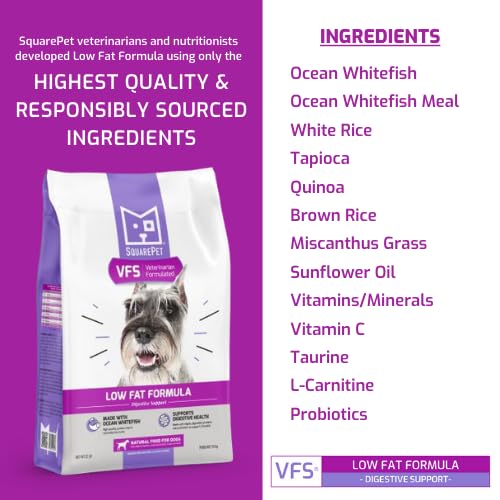 SquarePet VFS Pacific Cod and Ocean Whitefish sourcing label indicating sustainable fish