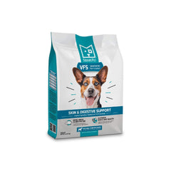 SquarePet VFS skin and digestive support bag, highlighting hydrolyzed protein for sensitive dogs.