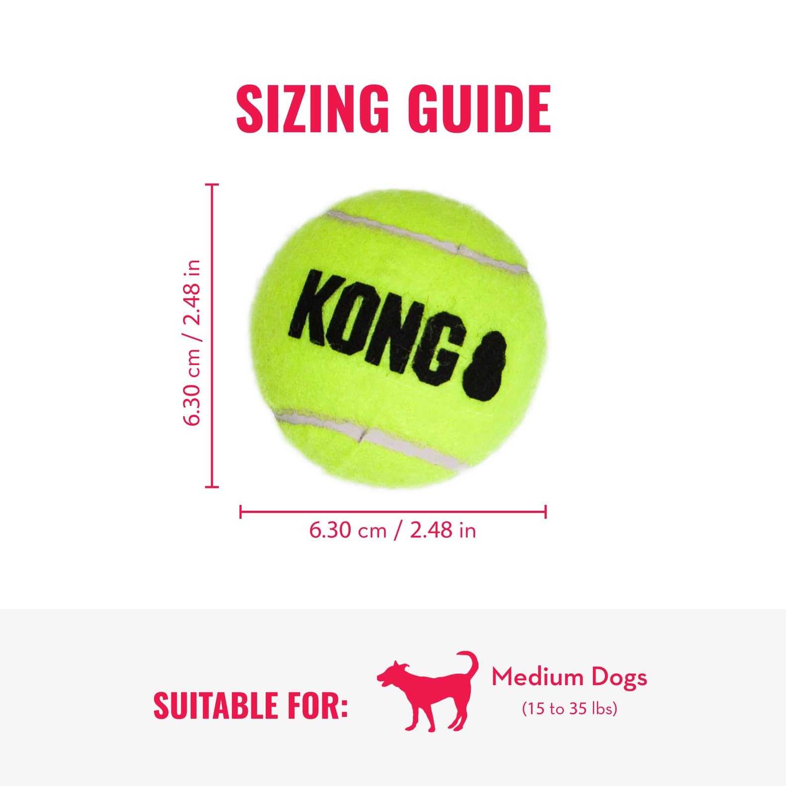 KONG SqueakAir ball 2 highlights teeth-friendly design for durable fetch.