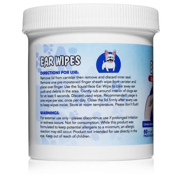 Squishface fragrance- and alcohol-free wipe for allergy-prone dogs.