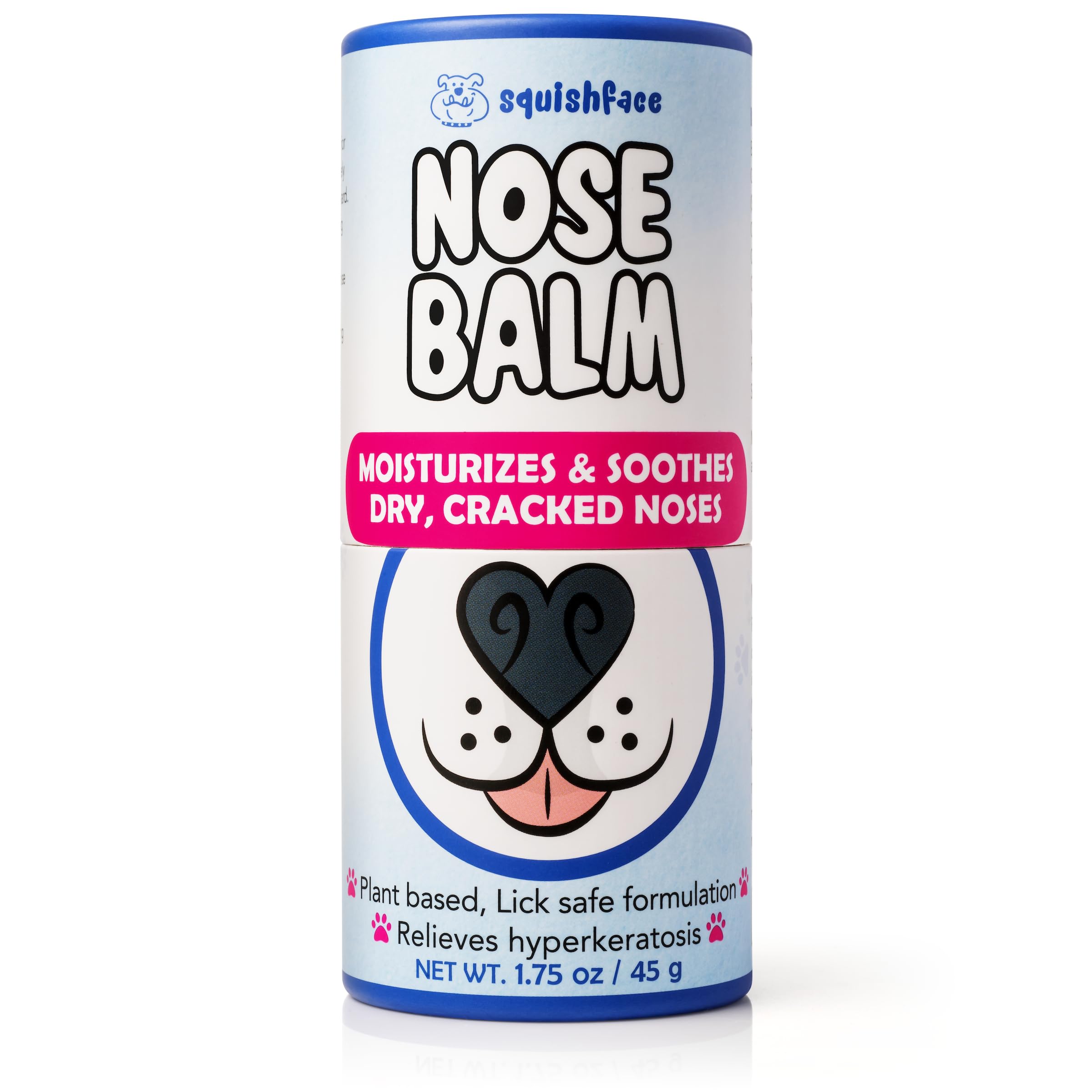 Travel-size Squishface Nose Balm packaging for on-the-go care