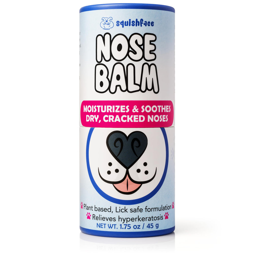 Travel-size Squishface Nose Balm packaging for on-the-go care