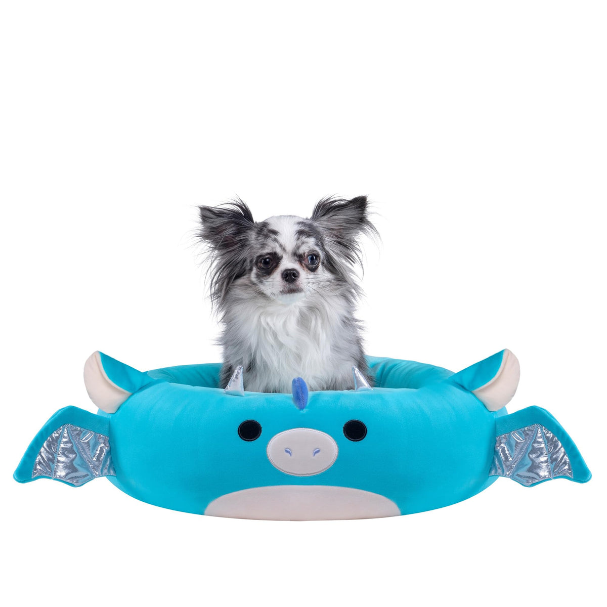 Squishmallows Tatiana Dragon pet bed front view showing ultrasoft comfort for dogs and cats