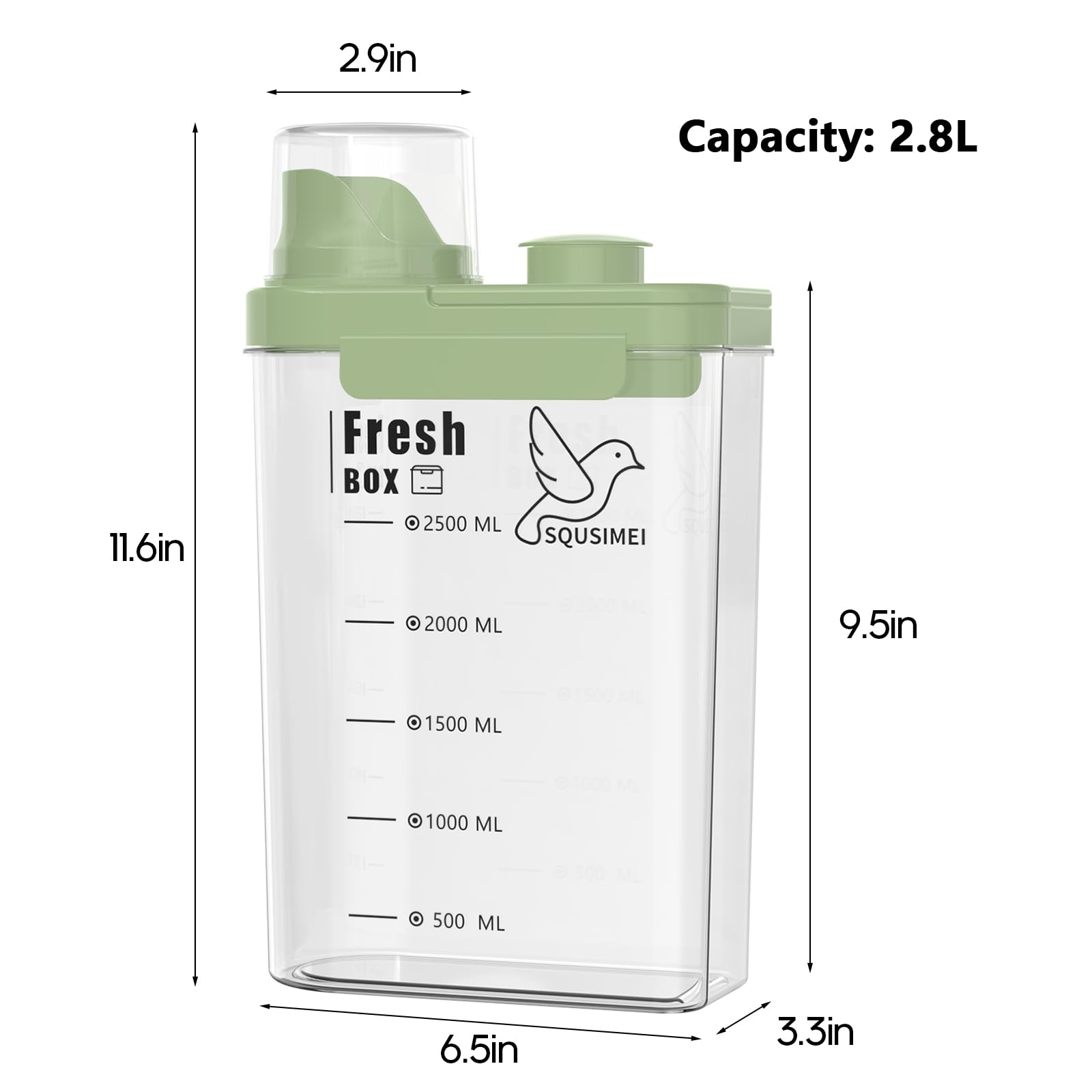 SQUSIMEI container top separation cabin enables desiccant placement for added dryness.