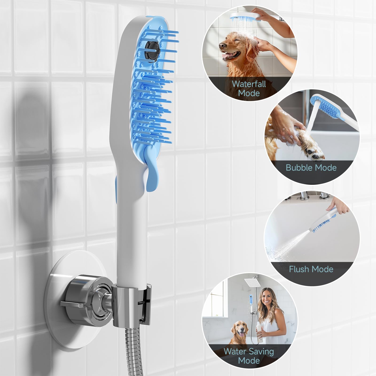 SR SUN RISE raised nozzles deliver a gentle massage and coat cleaning