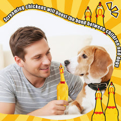 Sratte detachable-head chicken toy for easy replacement and continued fun.