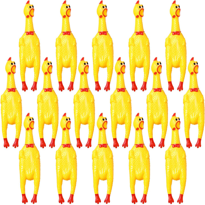 Sratte screaming chicken toy 12in yellow pack for interactive play and stress relief.