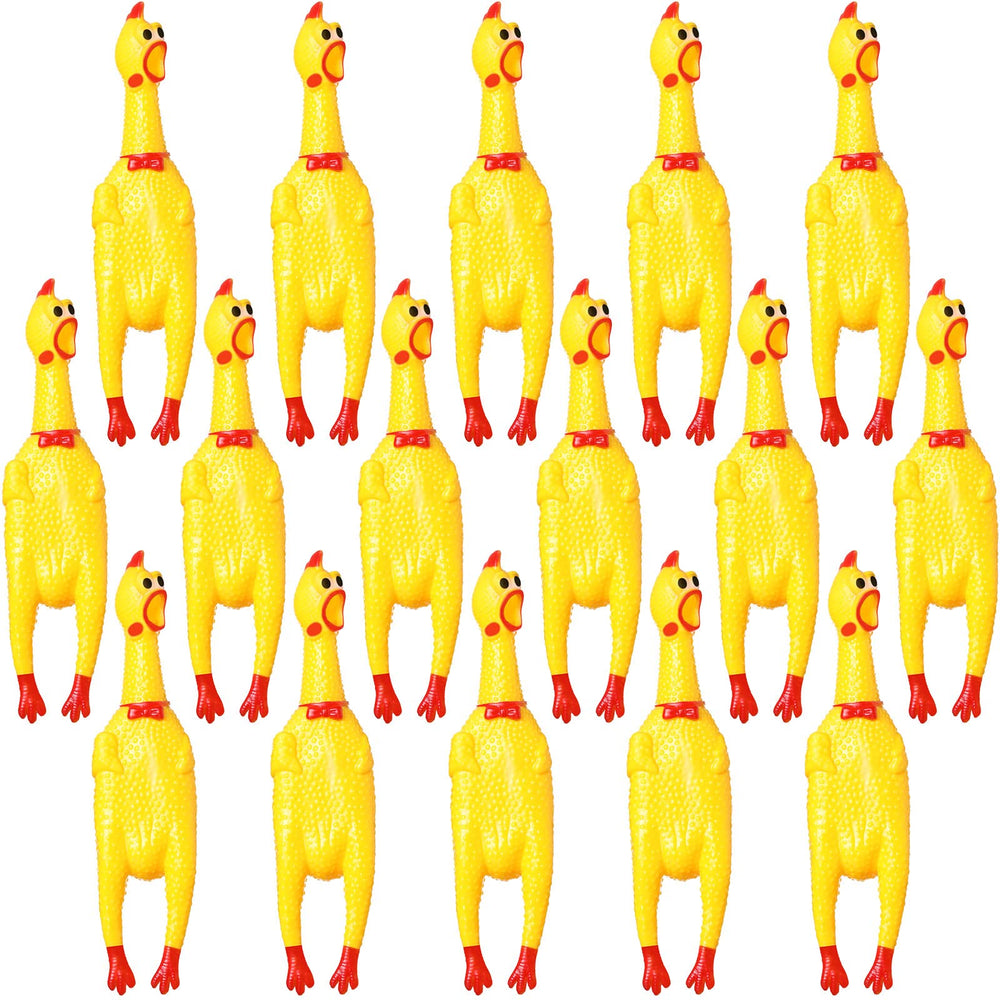 Sratte screaming chicken toy 12in yellow pack for interactive play and stress relief.