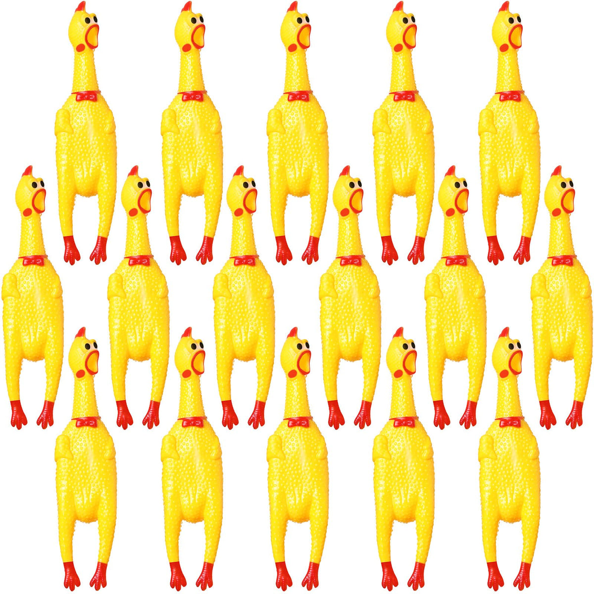 Sratte screaming chicken toy 12in yellow pack for interactive play and stress relief.