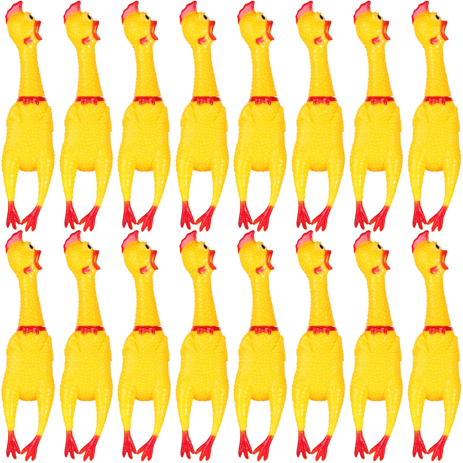 Sratte screaming chicken toy yellow 15-inch; durable dog chew and play item.
