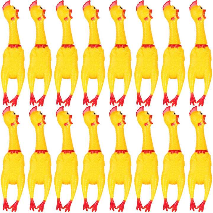 Sratte screaming chicken toy yellow 15-inch; durable dog chew and play item.