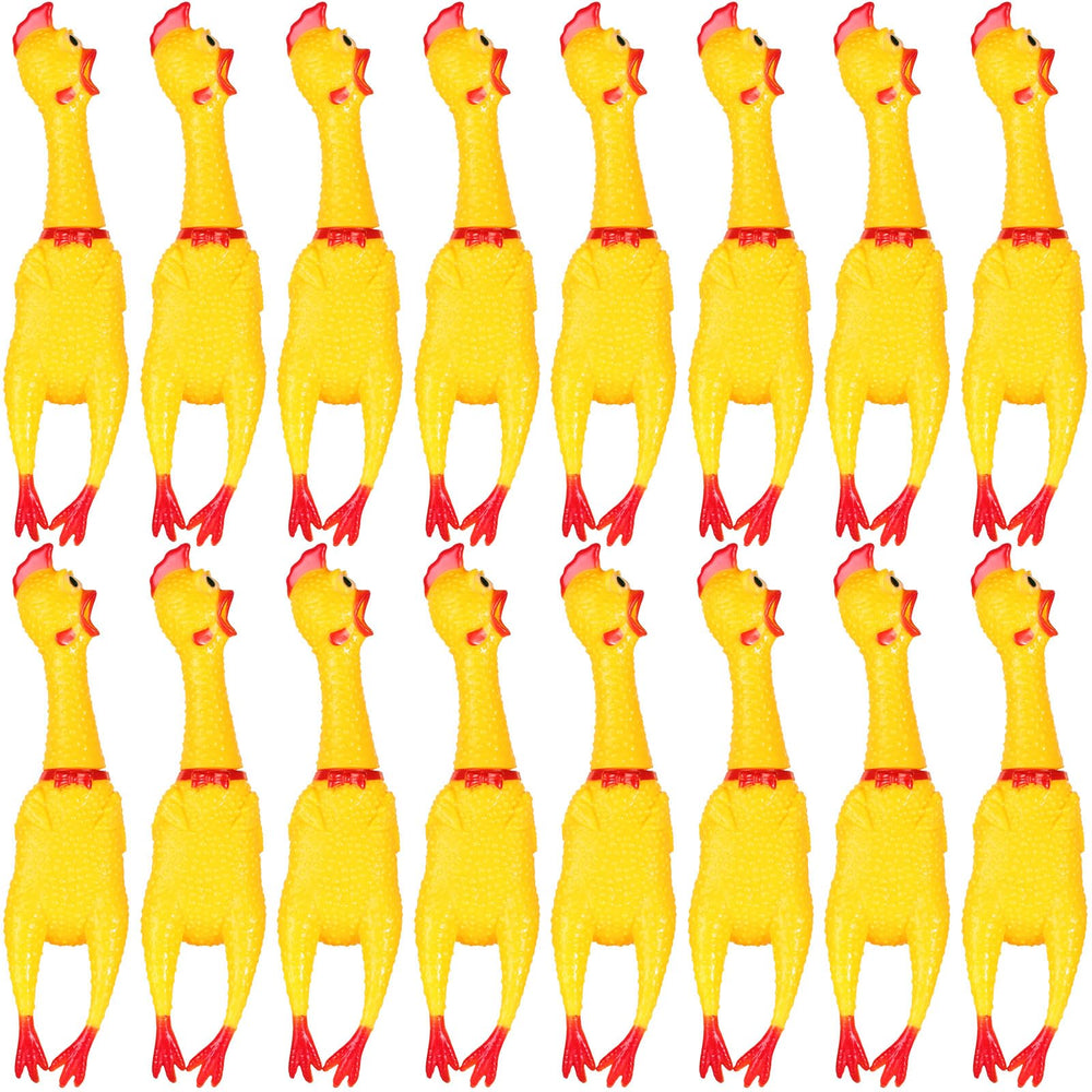 Sratte screaming chicken toy yellow 15-inch; durable dog chew and play item.