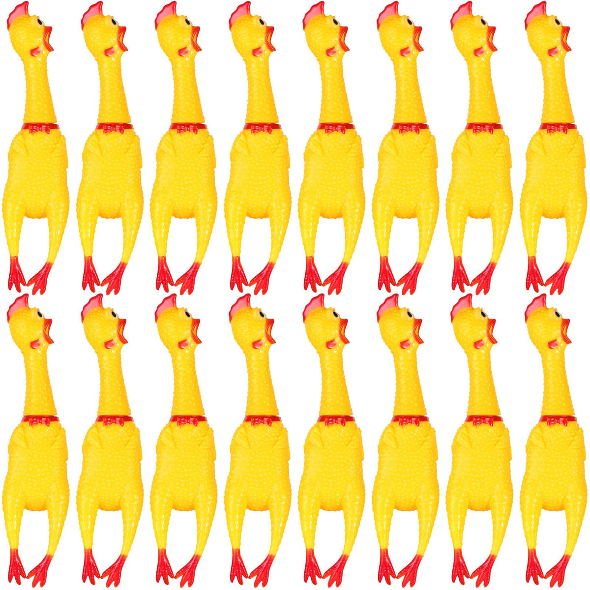 Sratte screaming chicken toy yellow 15-inch; durable dog chew and play item.