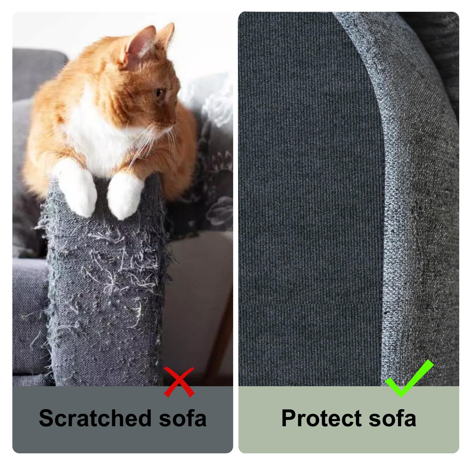 SREBAY cat couch protector mat guards your sofa while encouraging scratching.