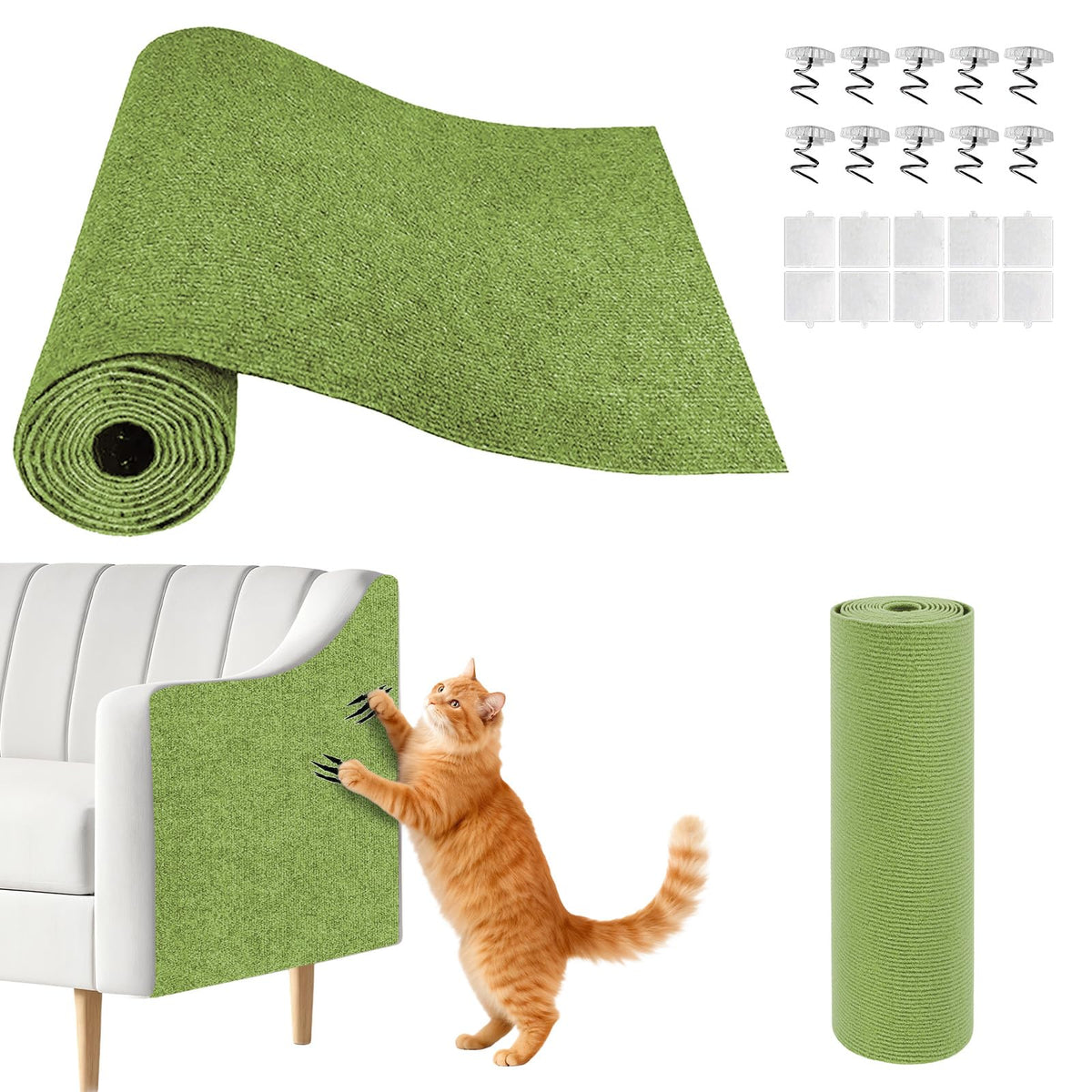 SREBAY cat scratch couch protector closeup shows soft felt texture for scratching.