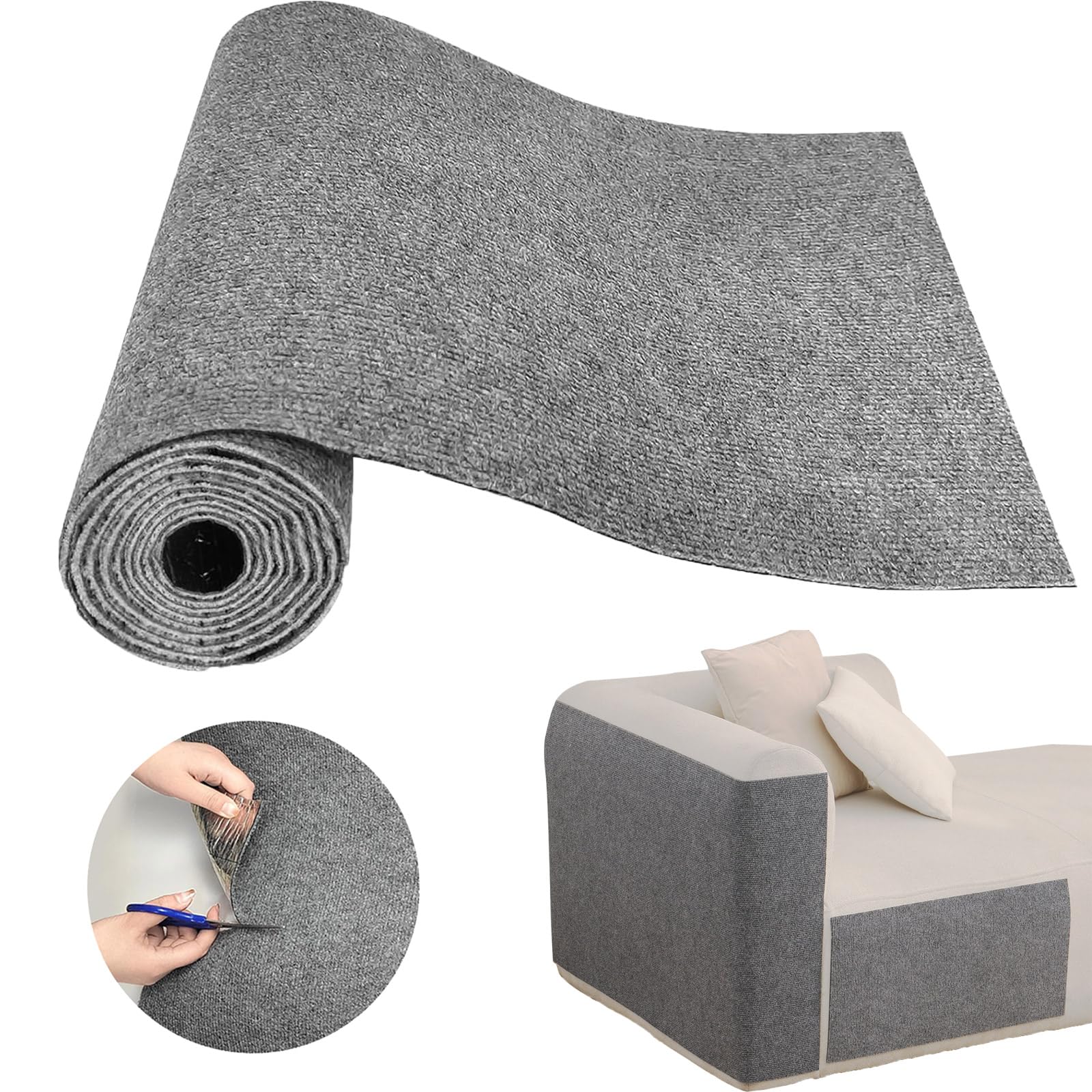 SREBAY Cat Scratch Couch Protector in light grey shields furniture from claws.