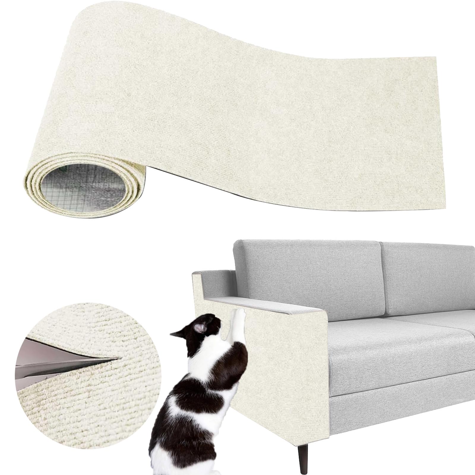 SREBAY cat scratch couch protector on sofa protects upholstery from claws.