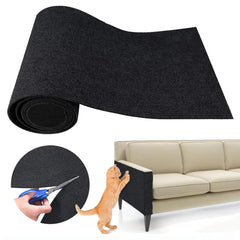 SREBAY adhesive-back cat scratching mat applied to a wooden surface to protect furniture