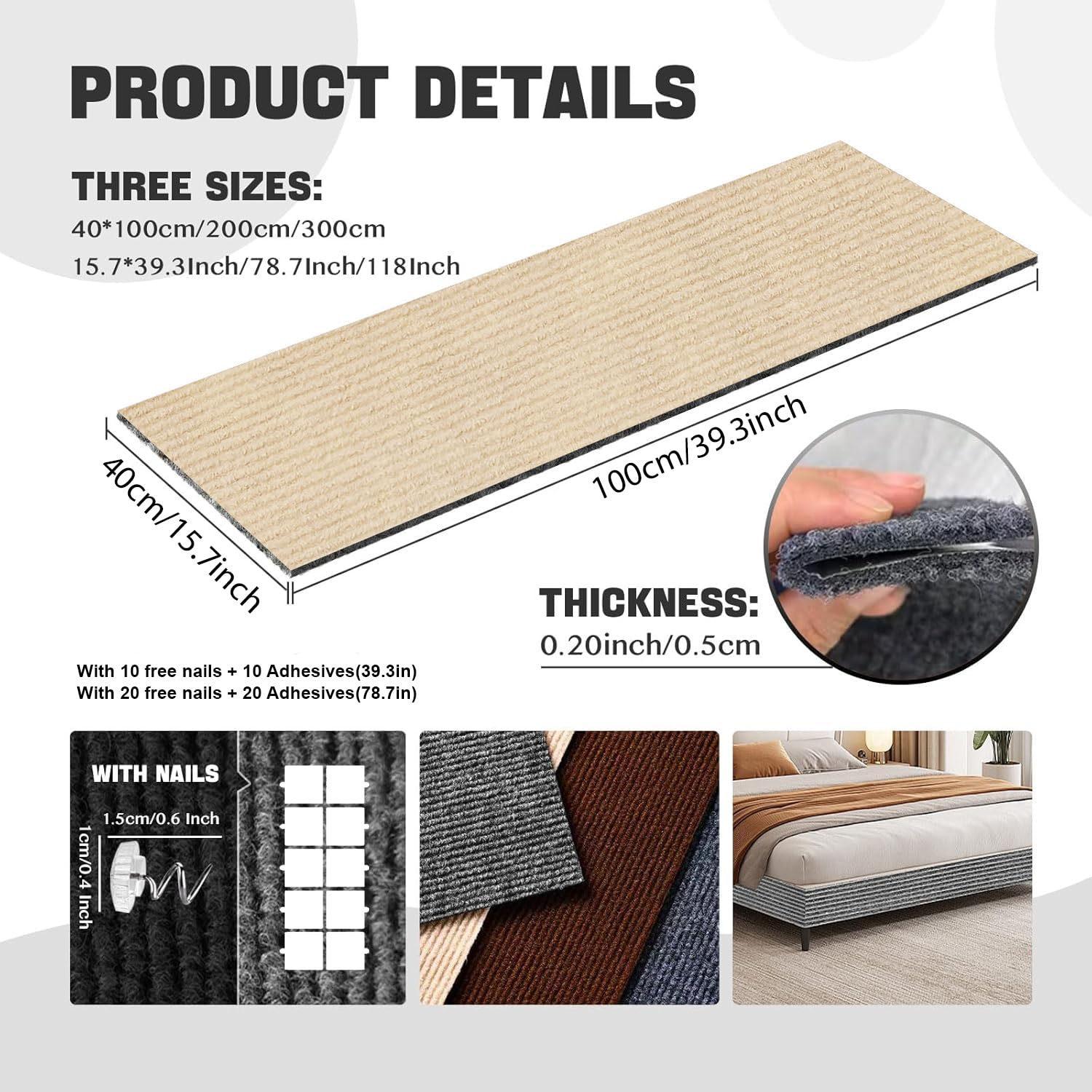 SREBAY cat scratching mat trimmed to fit your space for personalized DIY setups