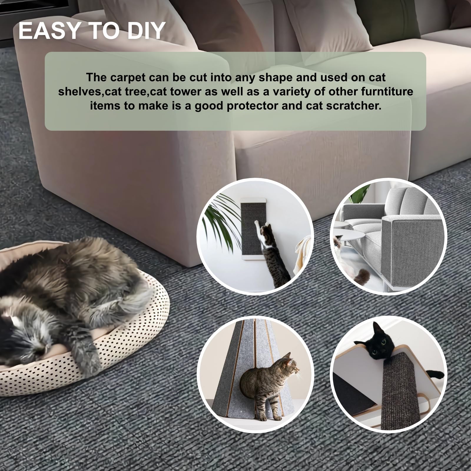 SREBAY DIY climbing scratcher enables custom cat towers and walls