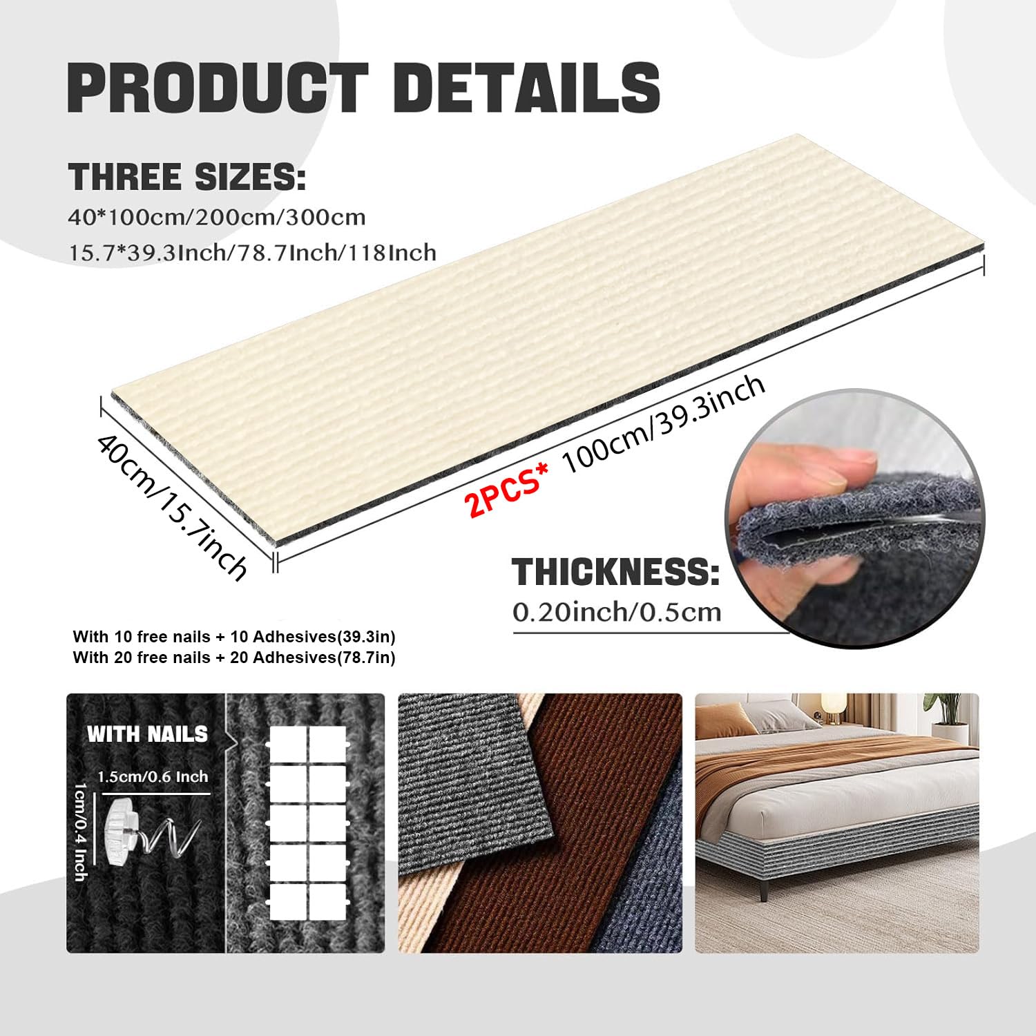 SREBAY self-adhesive cat scratch pad back easy to install on furniture.