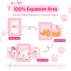 Srinlon Double Expandable Cat Carrier pink breathable mesh for maximum airflow